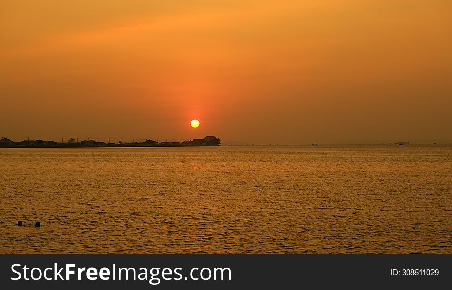 Beautiful sunset above the sea