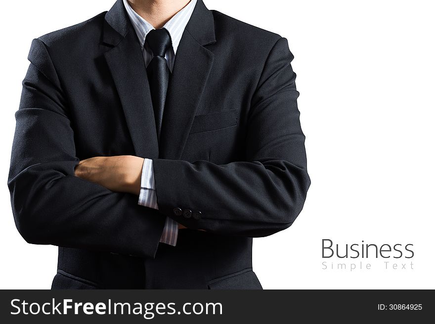 Closeup Businessman Suit Isolated