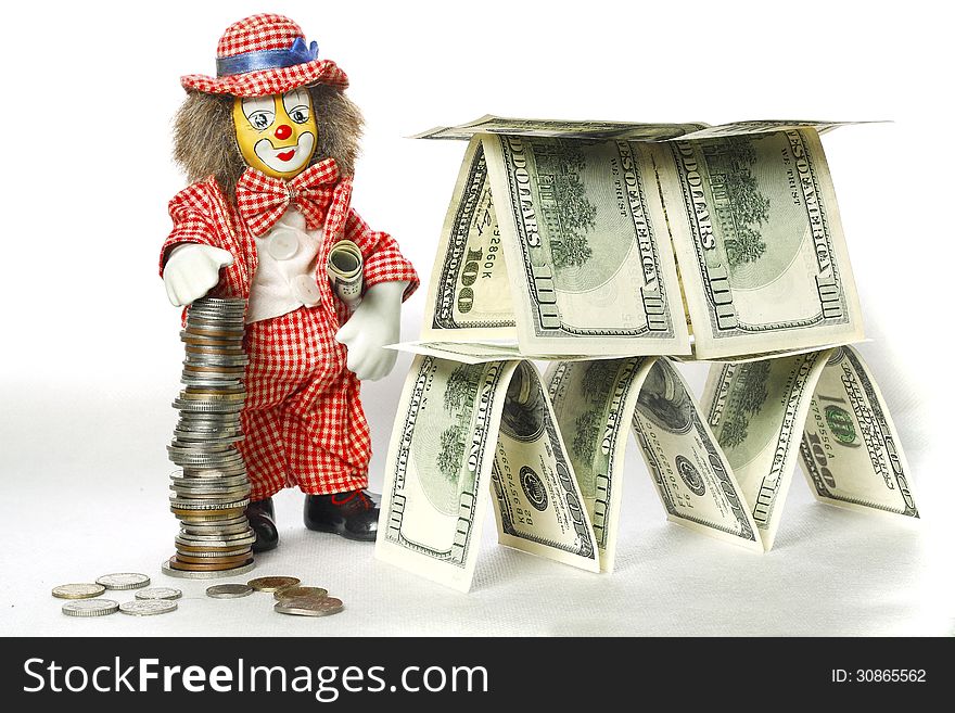 Clown Near A Dollar House