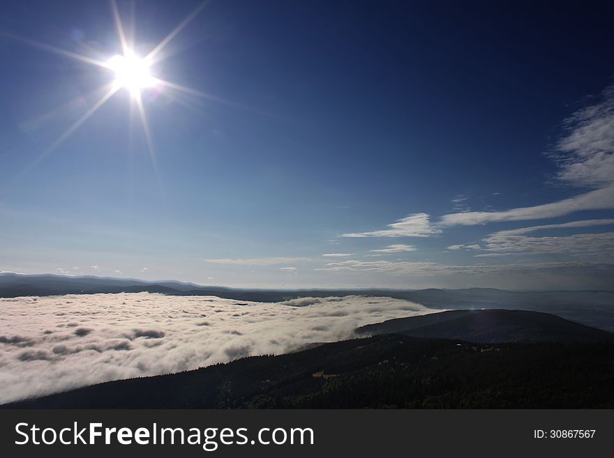 Morning inversion from Jested tower in Czech Republic.