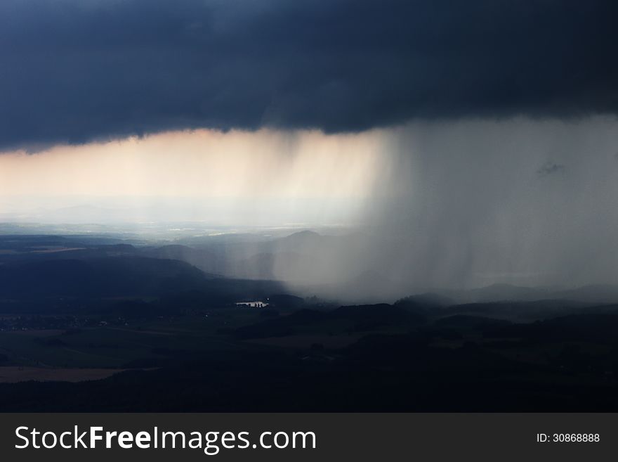 Coming evening storm from Jested tower.