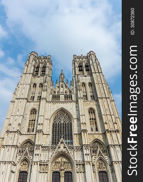 The St. Michael and Gudula Cathedral in Brussels. Beautiful church, built in the Gothic style serves as the co-cathedral of the Archdiocese of Mechelen-Brussels.
