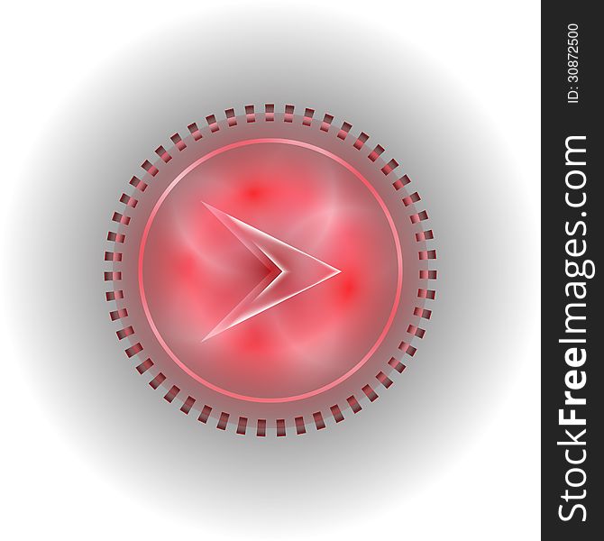 Red abstract circle with white arrow