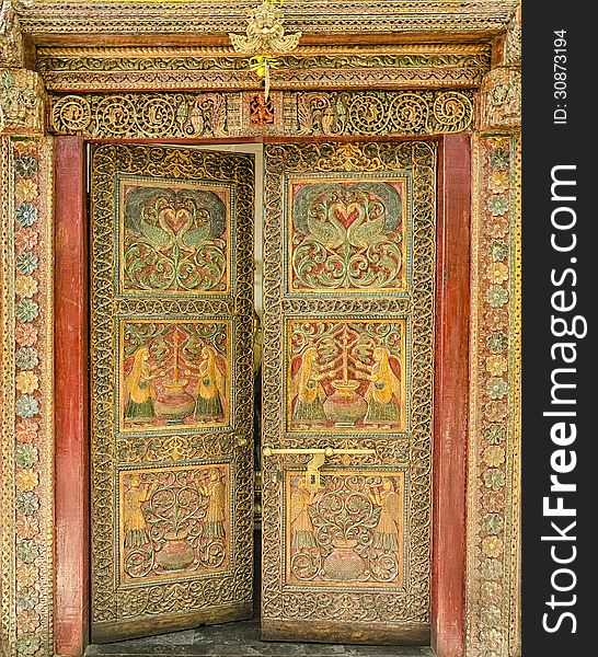 Designer Indian Door showing Indian culture.