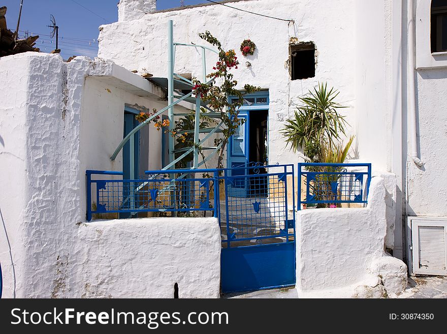 Architecture of typical houses in the isle of rodos in greece. Architecture of typical houses in the isle of rodos in greece
