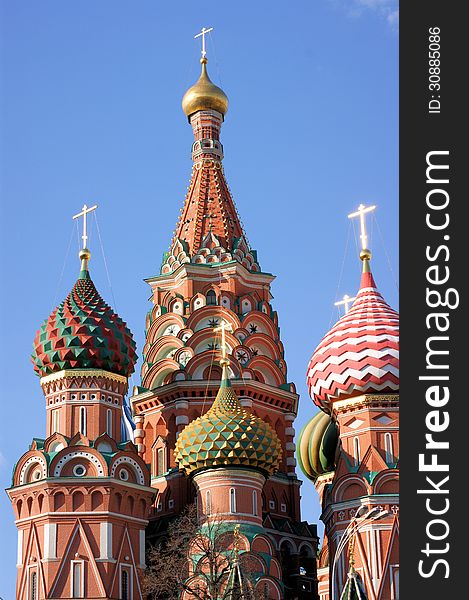 St. Basil's Cathedral in the heart of the capital of the Russian Federation. St. Basil's Cathedral in the heart of the capital of the Russian Federation