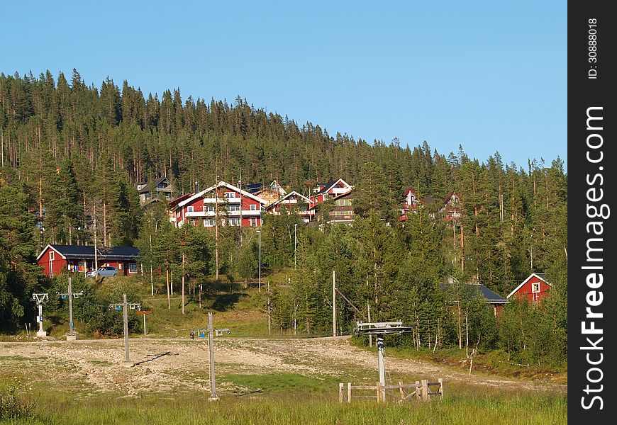 Ski resort during the summer when there is no snow