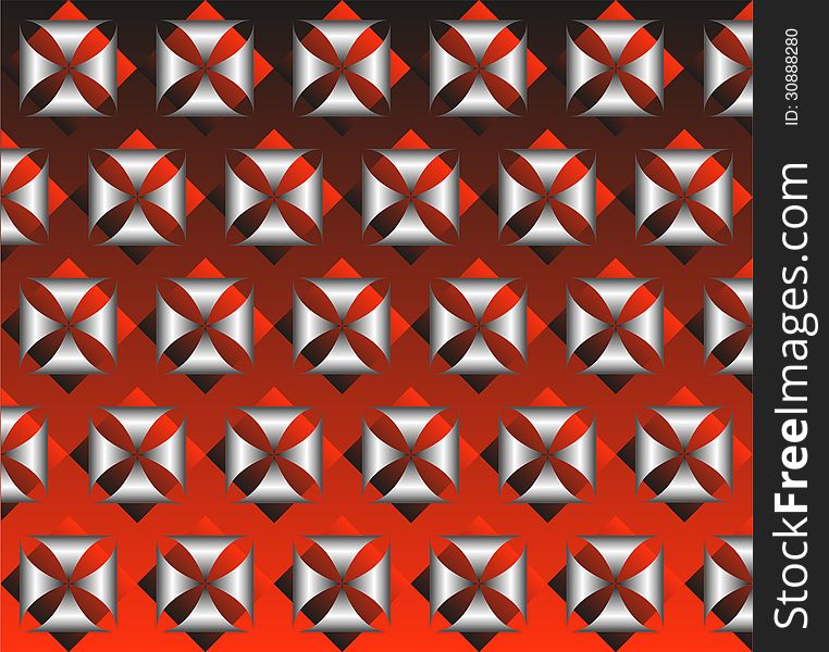 Texture from different geometrical figures on a red black background. Texture from different geometrical figures on a red black background