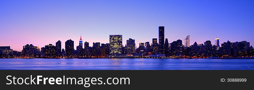 Panorama of midtown New York City. Panorama of midtown New York City