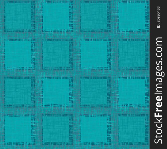 Grunge Abstract Seamless Pattern. Turquoise squares