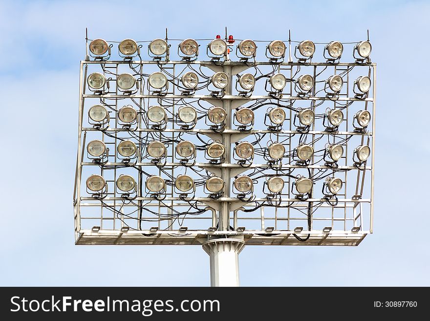 The Stadium Spot-light tower over Blue Sky