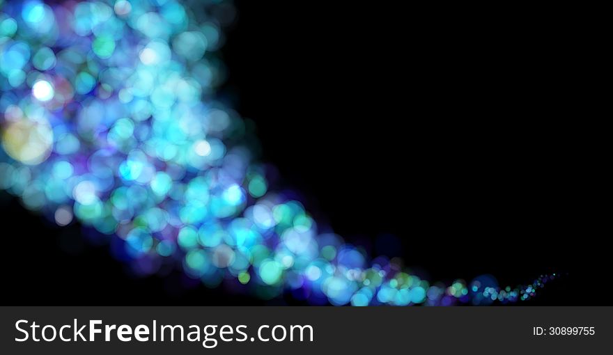 Abstract lights on black background