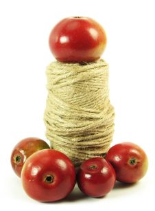 Red Apples And String Stock Photo Red Apples And String Stock Photo