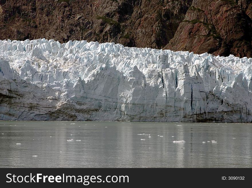 Glacier flowing into ocean in Alaska. Glacier flowing into ocean in Alaska