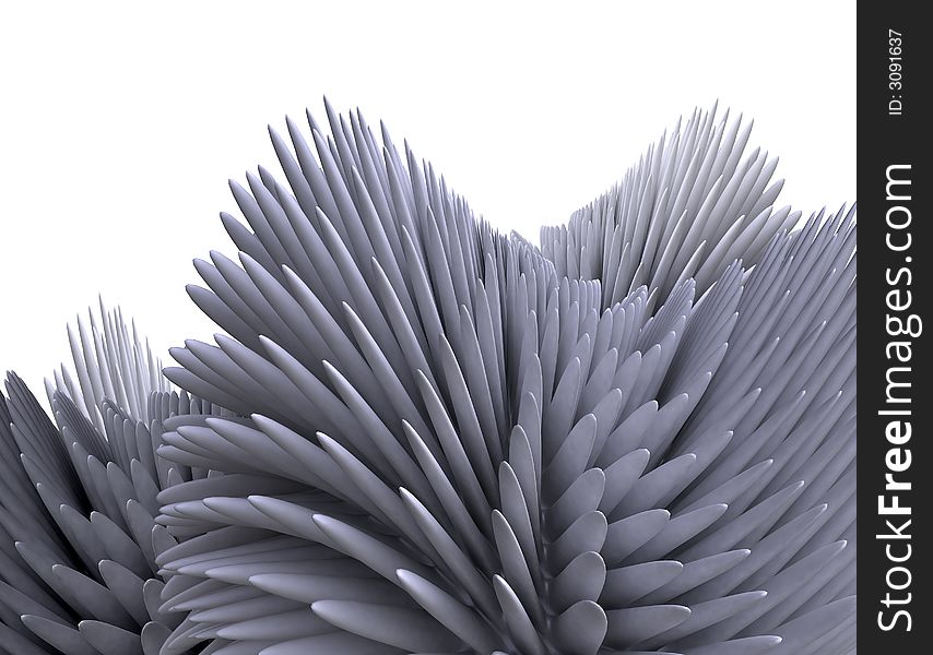 3d illustration: one abstract anemone