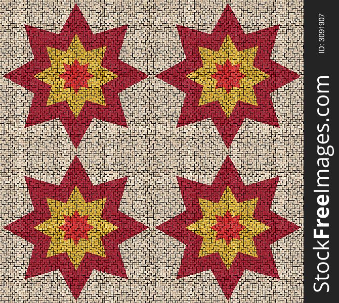 Seamless background tile with mosaic stars pattern. Seamless background tile with mosaic stars pattern