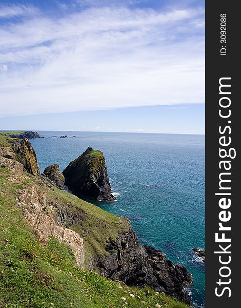 A view of kynance cove from the cliffs. A view of kynance cove from the cliffs