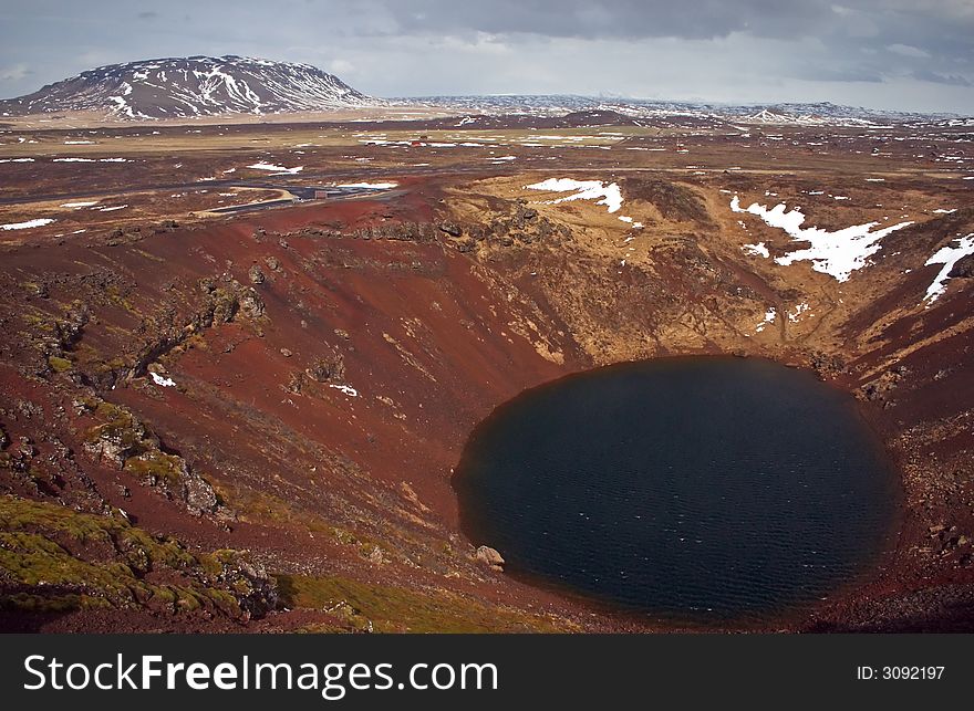 Kerith volcano with lake Iceland