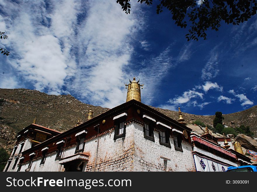 Shela Temple in Lhasa - Tibetan buddhism temple. Shela Temple in Lhasa - Tibetan buddhism temple