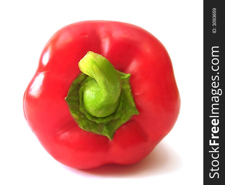 Red pepper over white background, isolated. Red pepper over white background, isolated