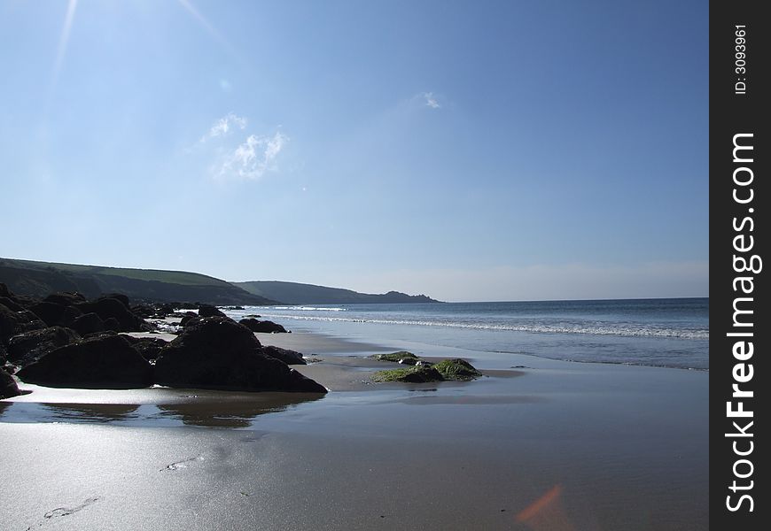 Beach in Cornwall by sea