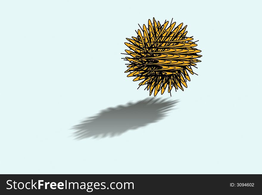 Abstract- ball of thorns  illustration. Abstract- ball of thorns  illustration