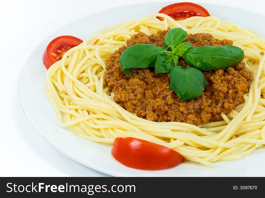 Spaghetti with sauce bolognese