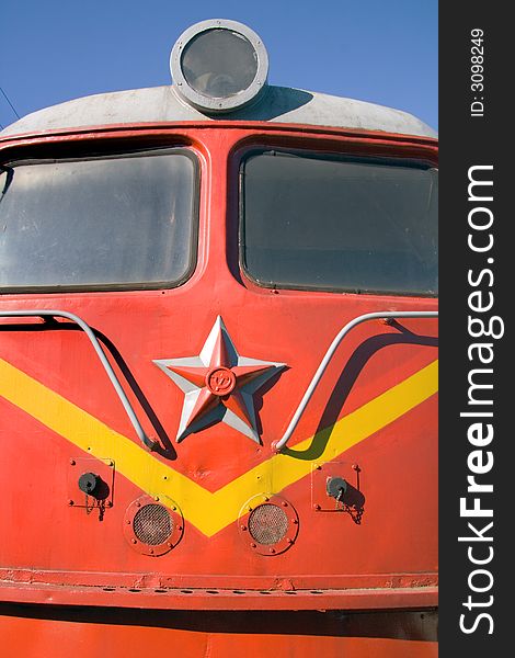 Detail of old Russian locomotive. Detail of old Russian locomotive