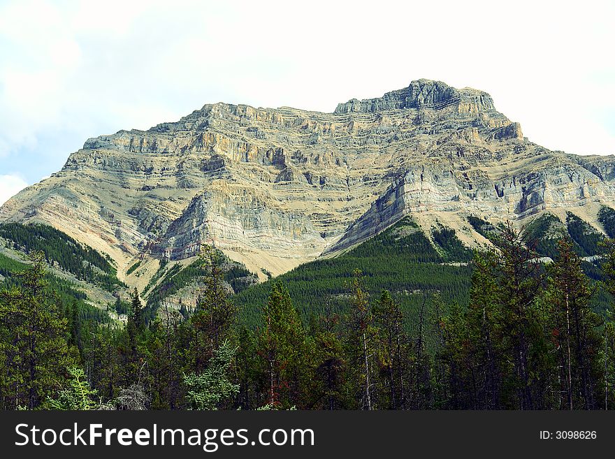 Scenic view of the Rocky Mountains between Jasper and Banff, Alberta