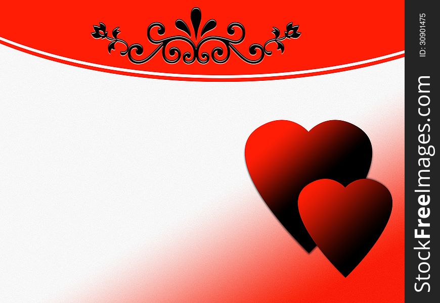 Valentine abstract background with two hearts.