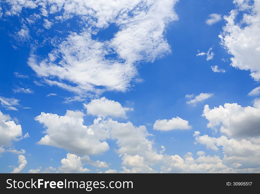 Blue sky background with white clouds