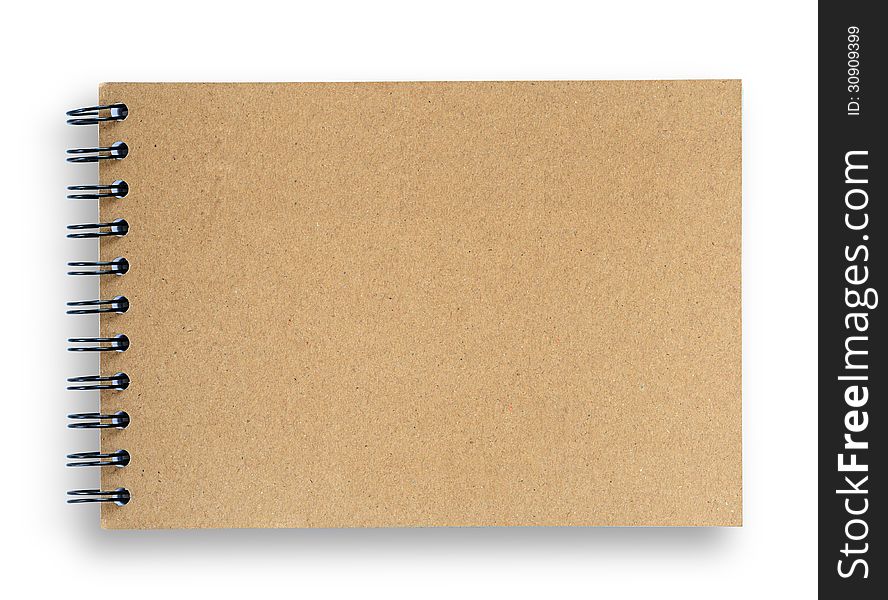 Blank sketch book, covered with brown paper, clipping path. Blank sketch book, covered with brown paper, clipping path.