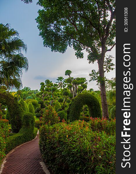 Exotic botanical garden in the North of Thailand