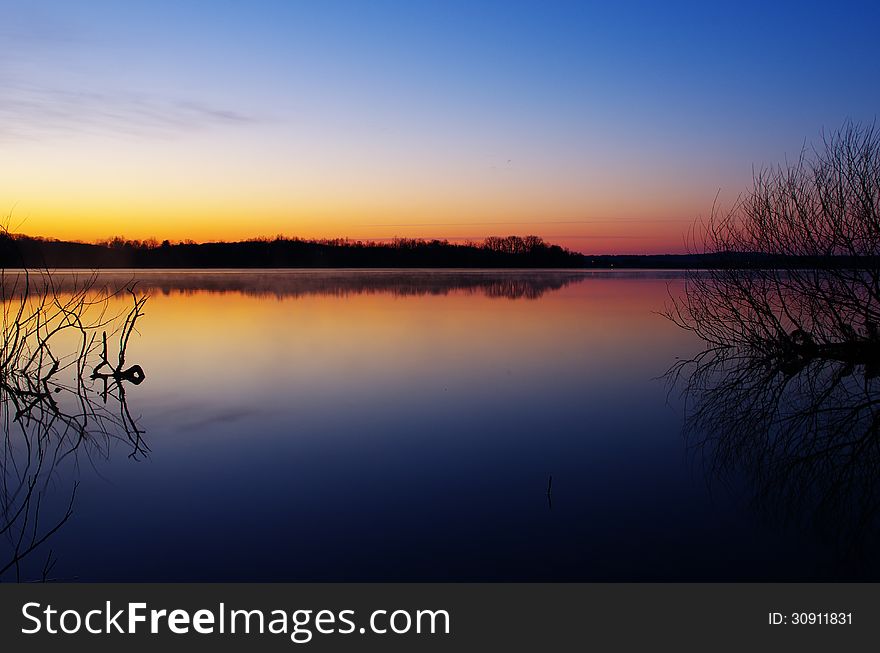 Dawn At Spruce Run Reservoir