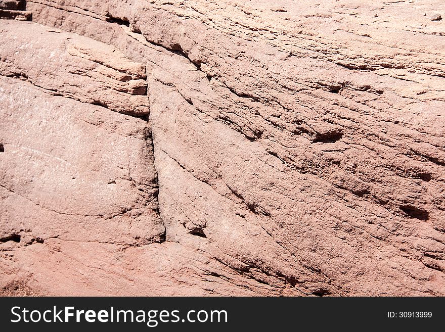 Close up of fine textured red sandstone