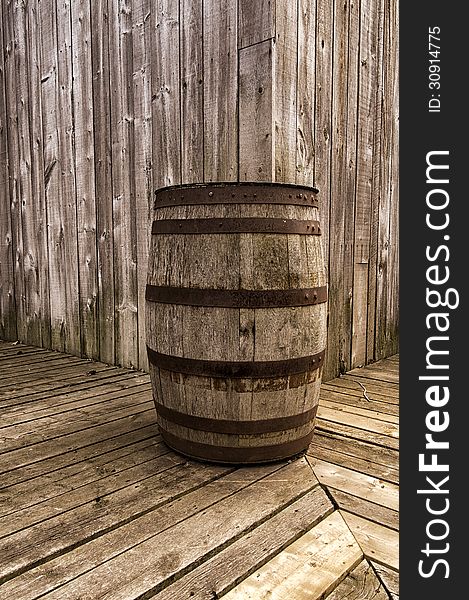 Old Wood Barrel