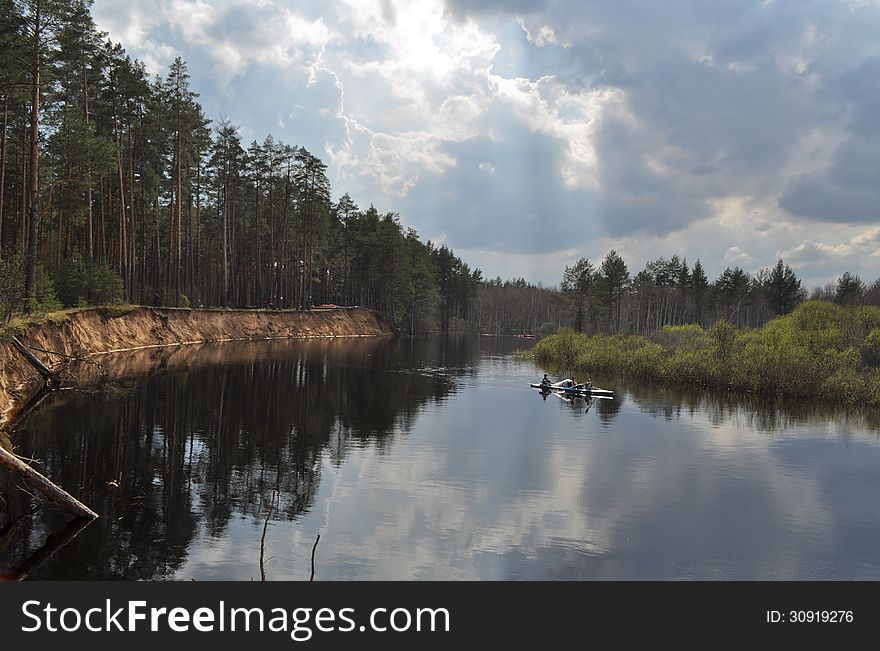 Spring River Landscape.