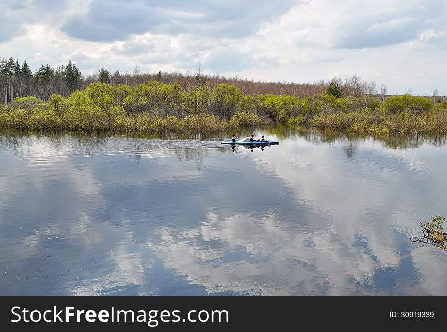 Spring River Landscape.