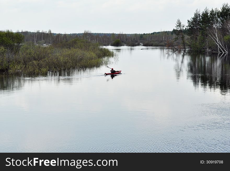 Spring River Landscape.