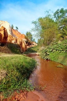 Landscape With Red River Between Rocks And Jungle. Vietnam Royalty Free Stock Photo Landscape With Red River Between Rocks And Jungle. Vietnam Royalty Free Stock Photo