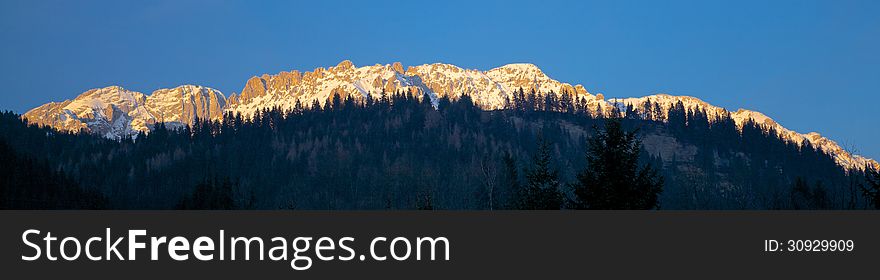 Dachstein in the evening sunset. Dachstein in the evening sunset