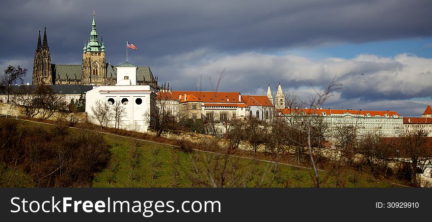 Prag castle in cloudy day. Prag castle in cloudy day