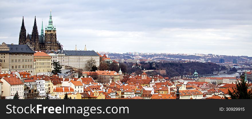 Prag castle in cloudy day. Prag castle in cloudy day