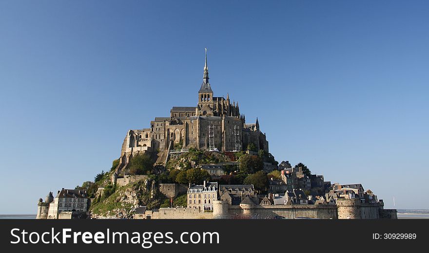 Mont Saint Michel day light view. Mont Saint Michel day light view