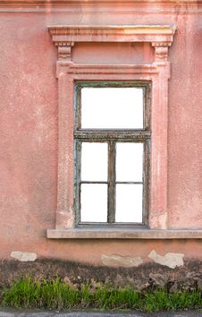 Old Window Frame On The Wall Stock Images Old Window Frame On The Wall Stock Images