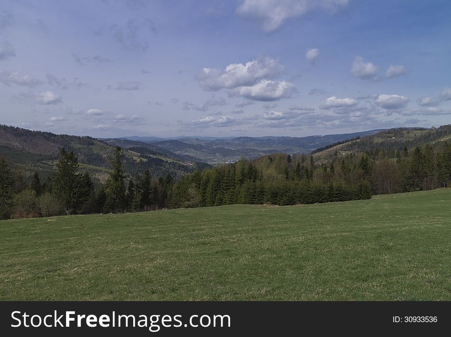 Meadow in the Beskid Mountains in Poland. Meadow in the Beskid Mountains in Poland