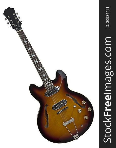 Isolated image of an electric guitar