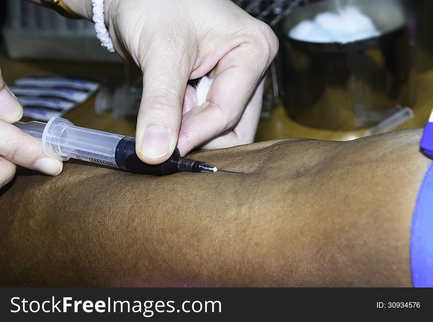 Blood samples for examination at the hospital