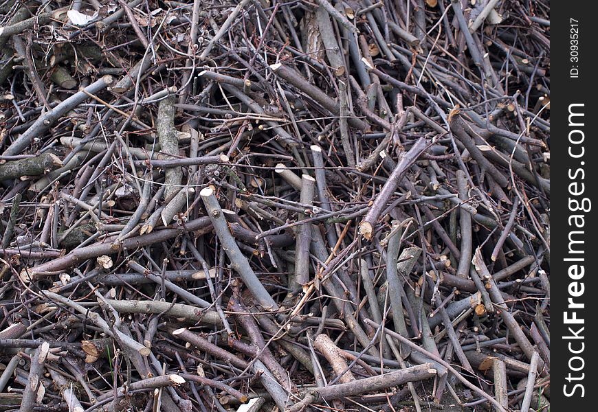 Wood structure on a large pile. Wood structure on a large pile