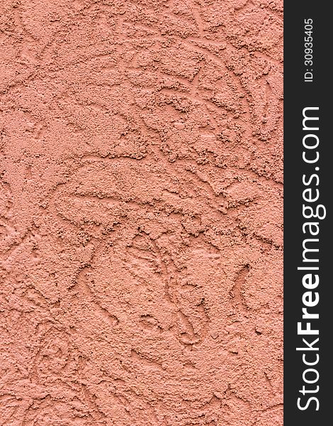 Abstract pink ornament on plaster. Abstract pink ornament on plaster